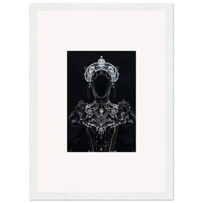 Silhouette of a regal figure with crown in Opulent Shadow Mirage framed wall art