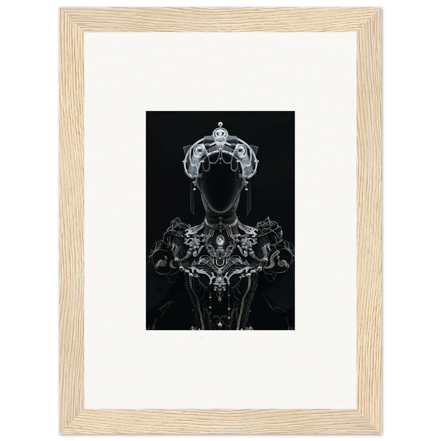 Ornate silhouette of a regal figure for Opulent Shadow Mirage room decor wall art