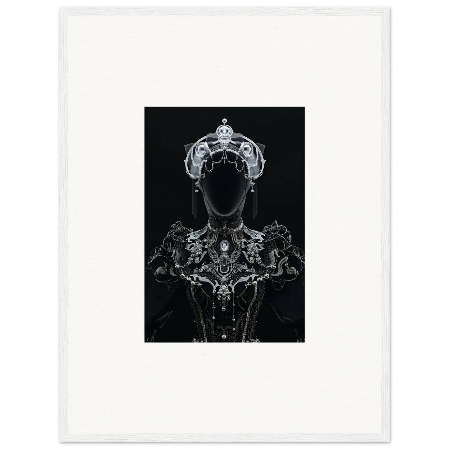 Opulent Shadow Mirage wall art featuring a regal silhouette in a decorative crown