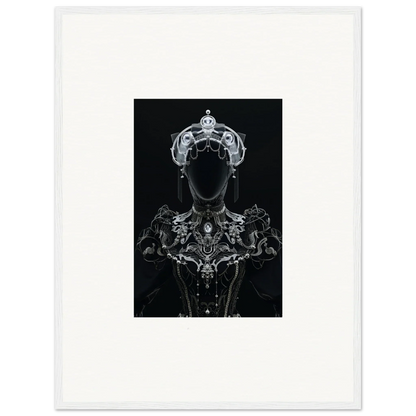 Opulent Shadow Mirage wall art featuring a regal silhouette in a decorative crown