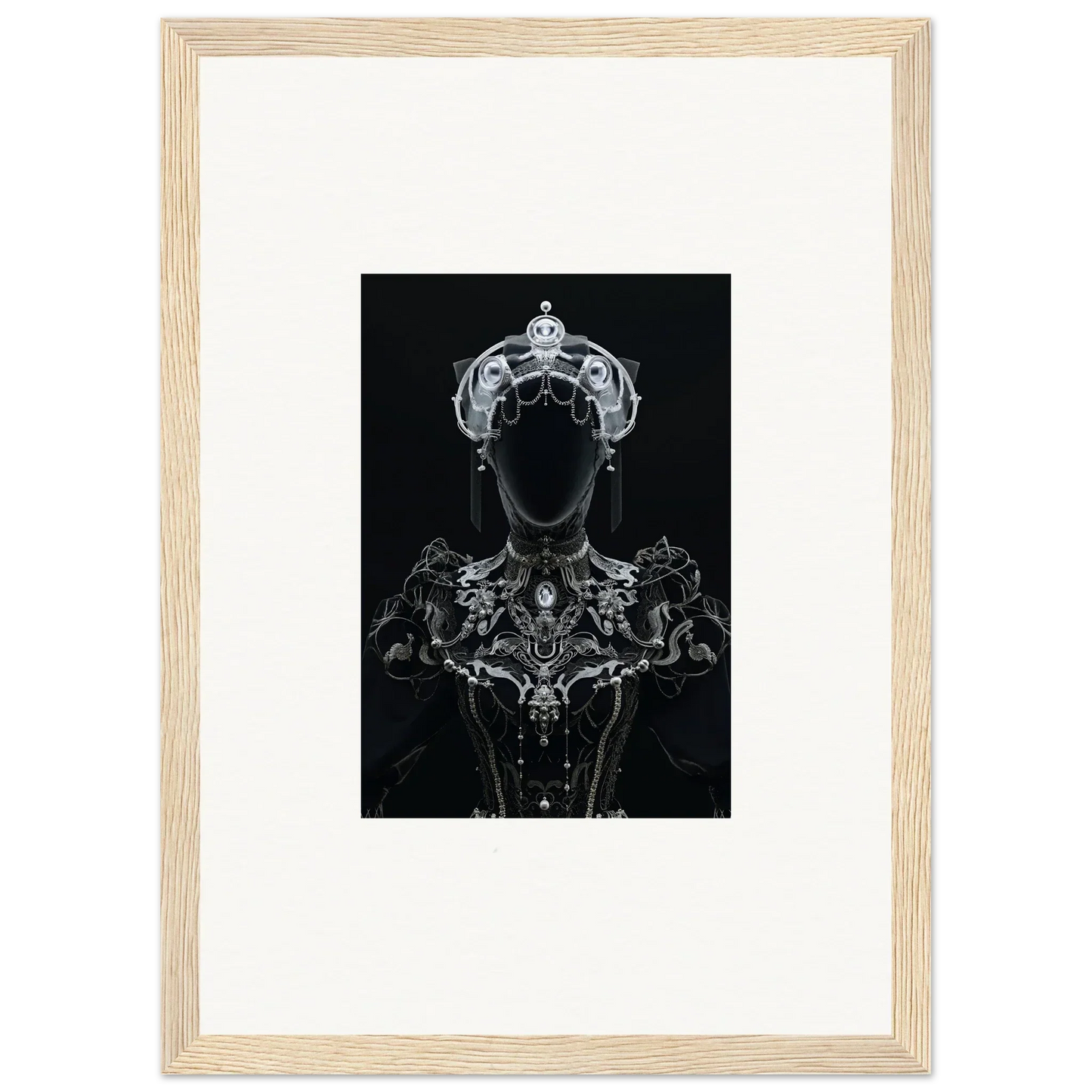 Ornate black silhouette of a regal figure for Opulent Shadow Mirage room decor