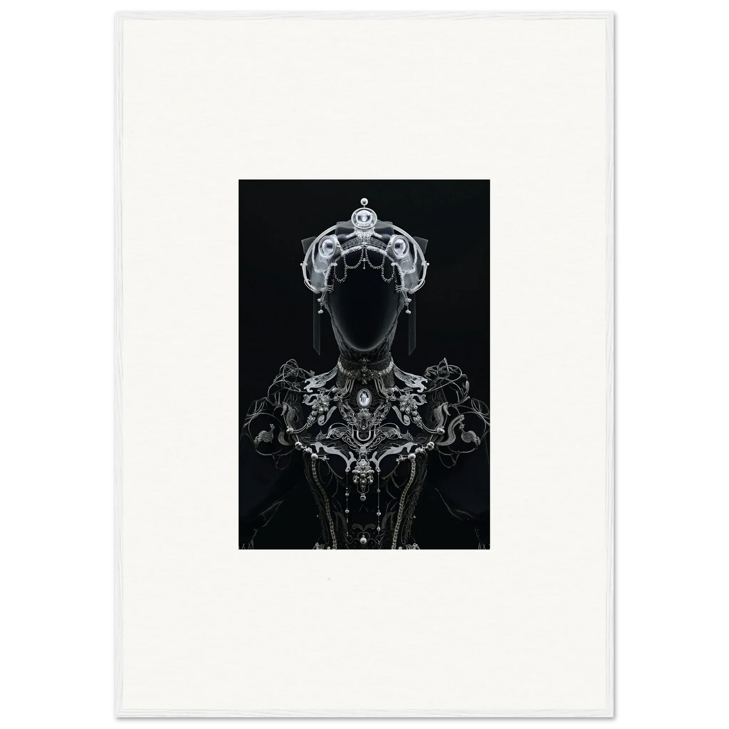 Ornate silhouette of a regal figure for Opulent Shadow Mirage framed wall art