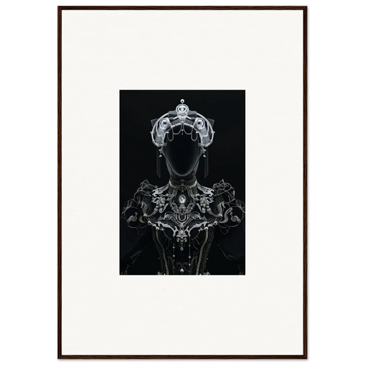 Ornate silhouette of a regal figure for Opulent Shadow Mirage wall art decor