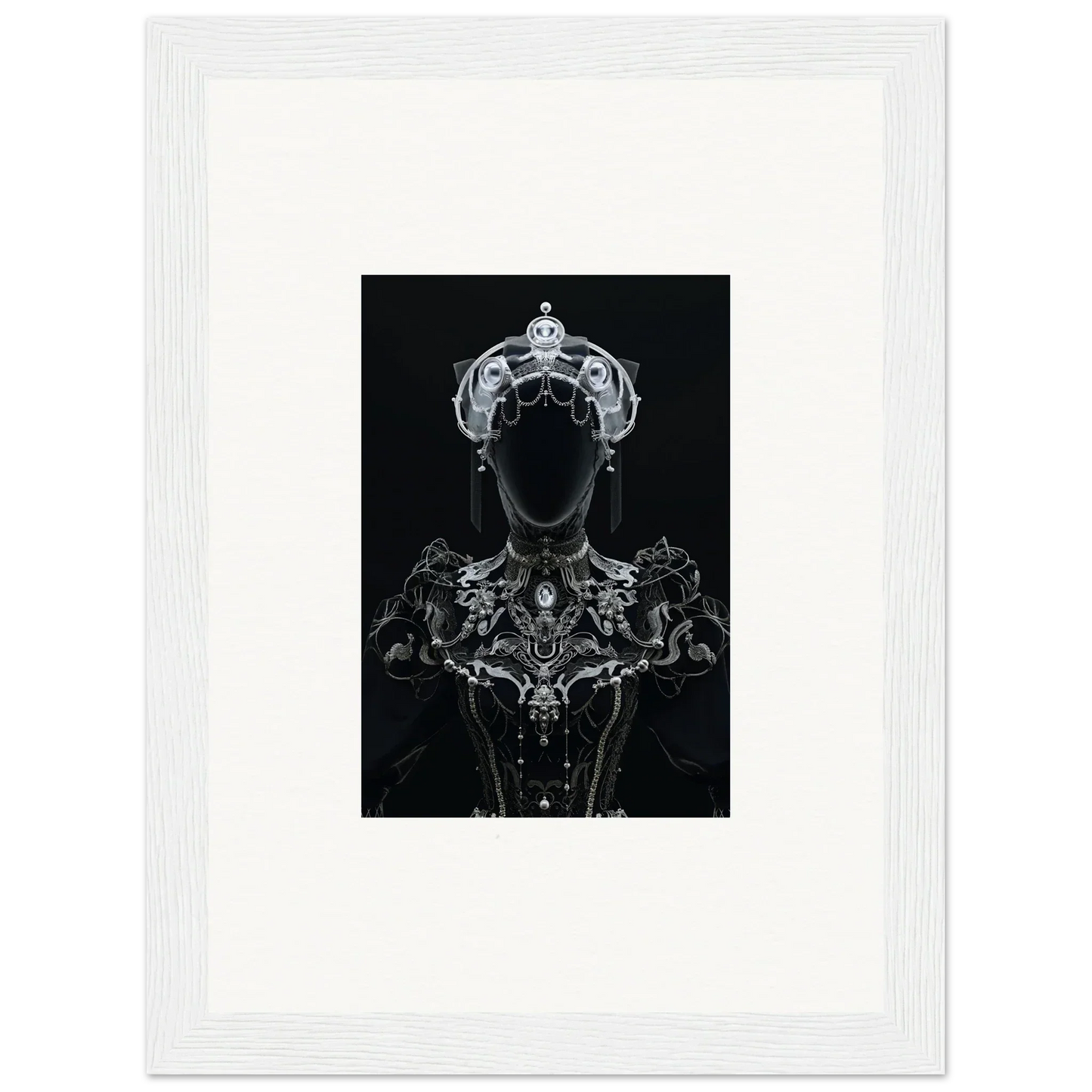 Silhouette of an ornate royal figure for Opulent Shadow Mirage framed wall art