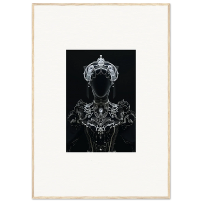 Silhouette of a regal figure in crown and necklace for Opulent Shadow Mirage room decor