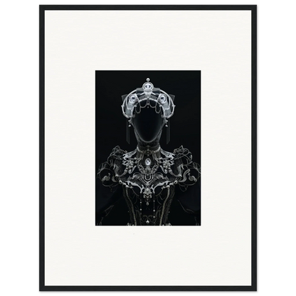 Monochrome portrait of a regal figure for Opulent Shadow Mirage framed wall art