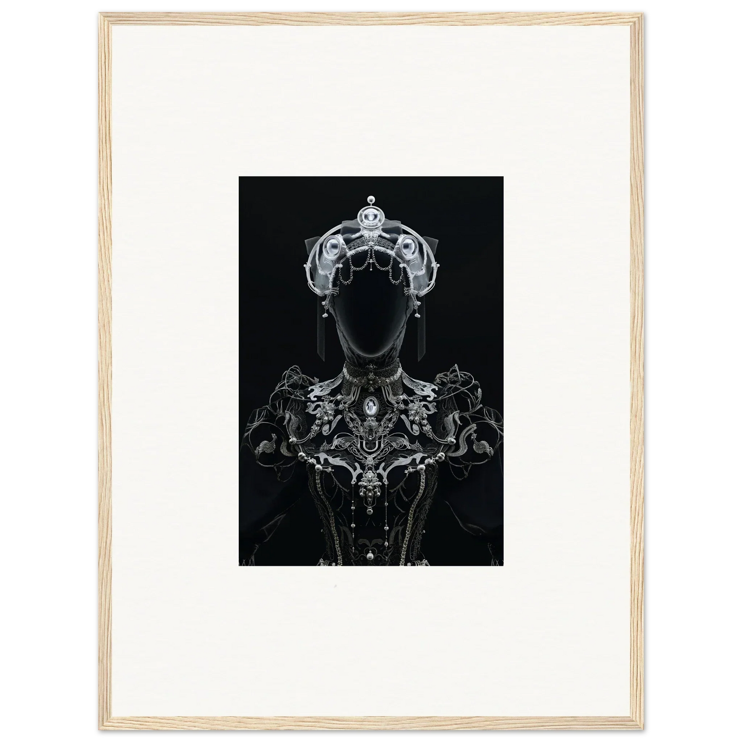 Ornate shadow mirage silhouette of a regal figure, perfect for room decor or framed wall art