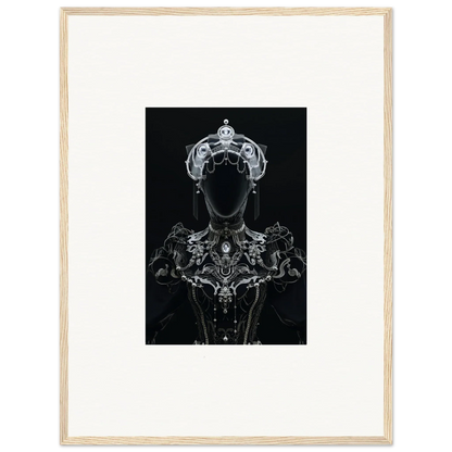 Ornate shadow mirage silhouette of a regal figure, perfect for room decor or framed wall art