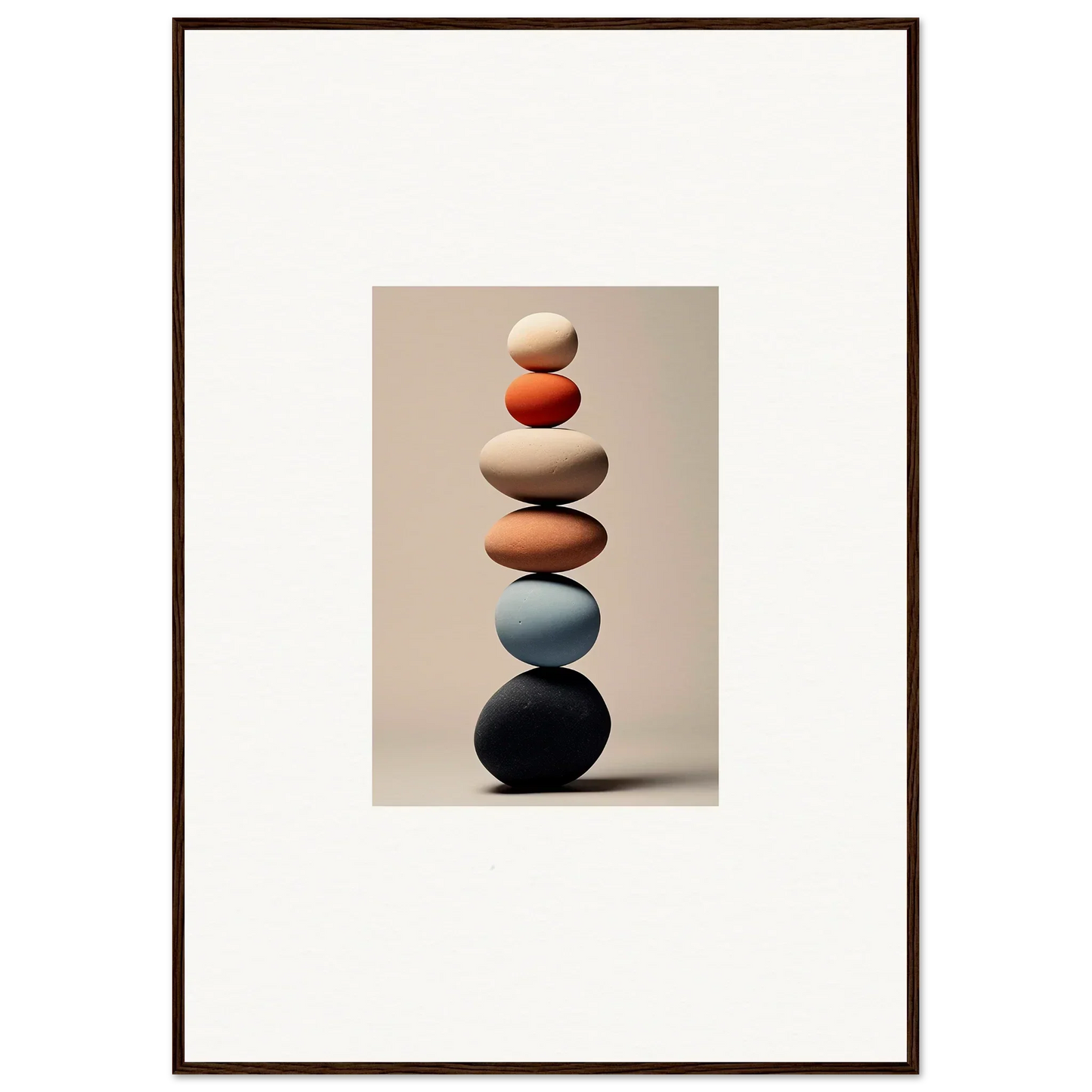 Balanced earth-tone stones for Orb Reverie special edition art in premium framed wall decor