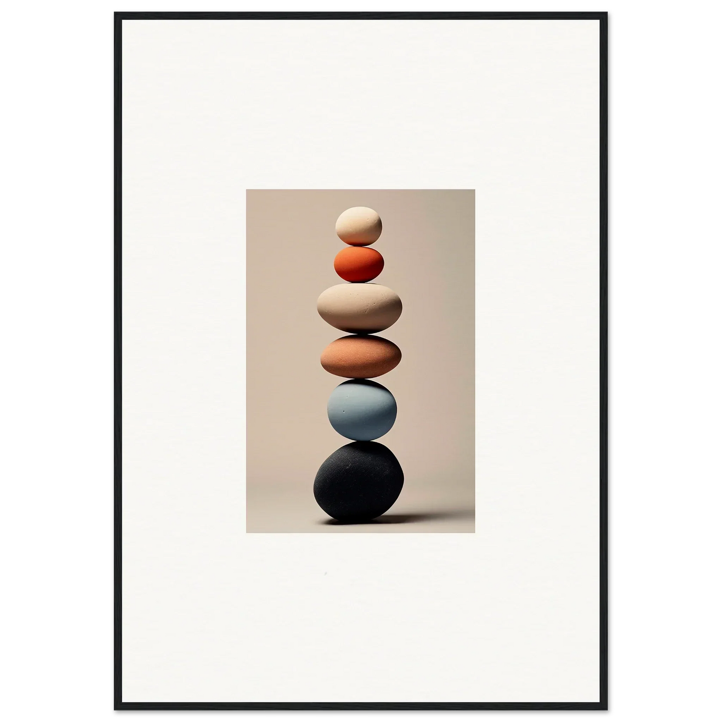 Balanced stack of smooth stones in earthy tones from Orb Reverie special edition art™