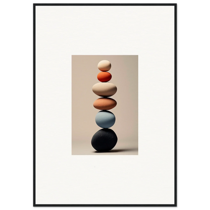 Balanced stack of smooth stones in earthy tones from Orb Reverie special edition art™