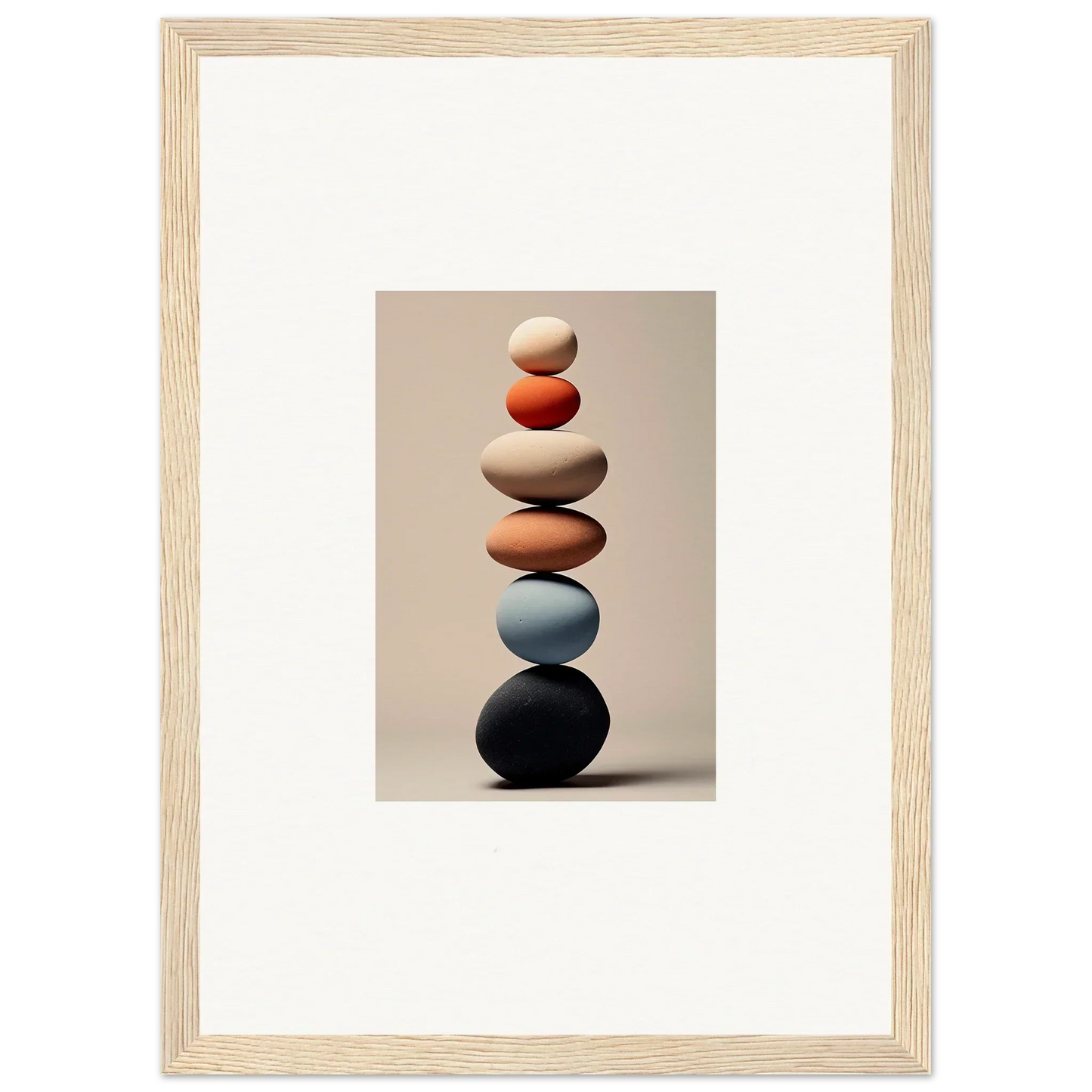 Balanced earth-tone stones in Orb Reverie, a special edition art™ piece for your wall