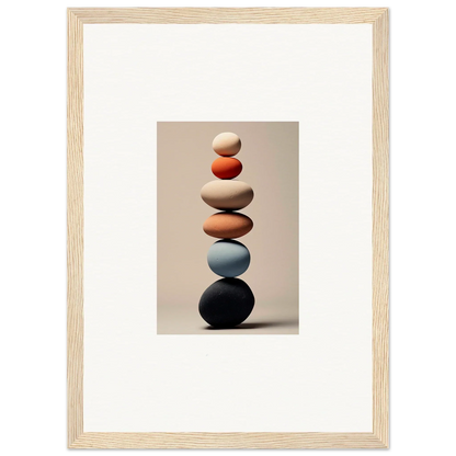 Balanced earth-tone stones in Orb Reverie, a special edition art™ piece for your wall