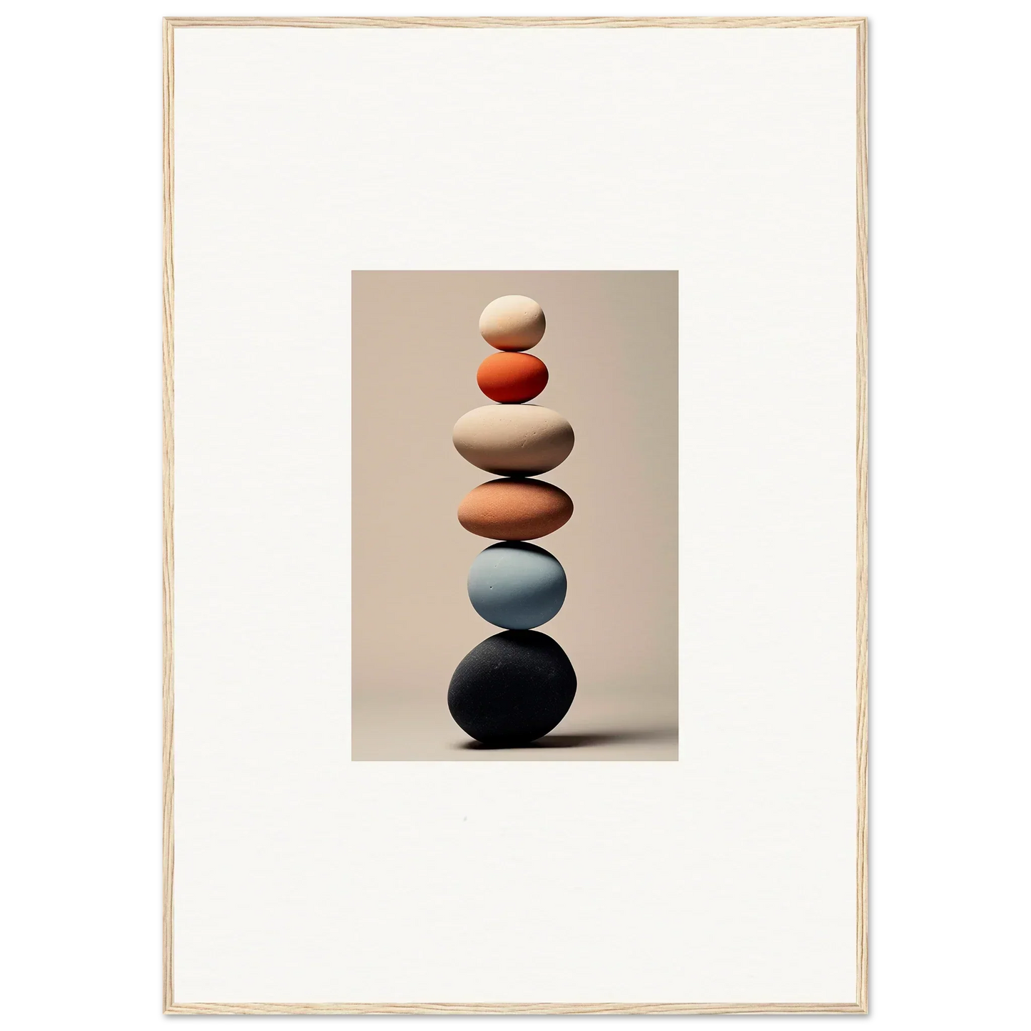 Balanced earth-toned stones in Orb Reverie for a premium framed wall art vibe