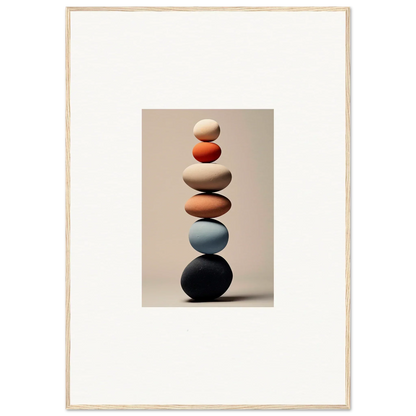 Balanced earth-toned stones in Orb Reverie for a premium framed wall art vibe