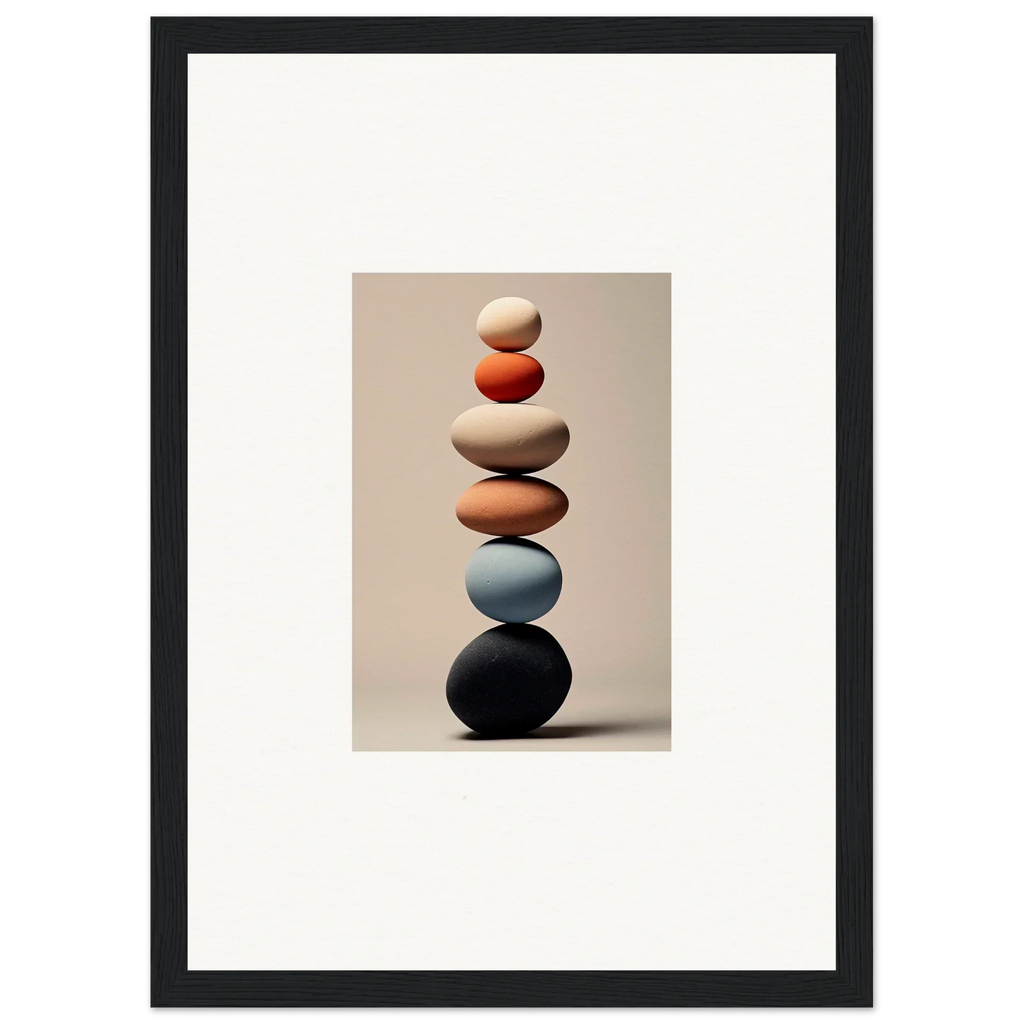 Balanced earth-tone stones in Orb Reverie special edition art for your premium framed wall