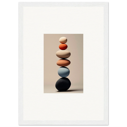 Balanced earth-tone stones stack in Orb Reverie special edition art for premium wall decor