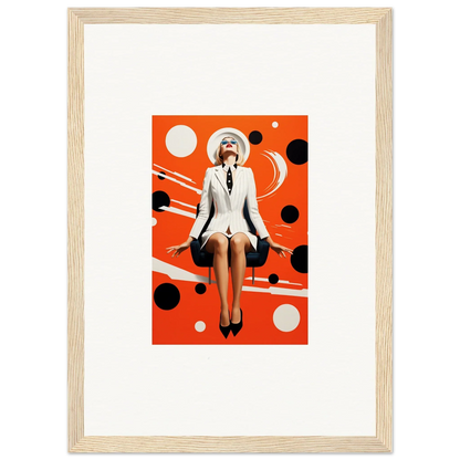 Framed canvas print of a stylized female figure for trendy room decoration