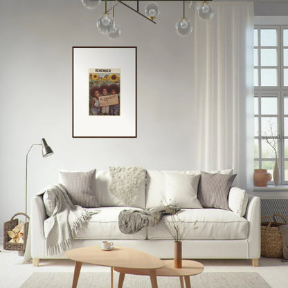 Cozy White Sofa with Throw Pillows, Perfect for Solar Whimsy Room Decoration