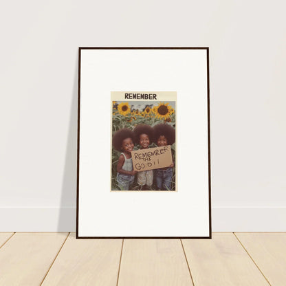 Framed canvas print of Sunflowers collage, perfect for Solar Whimsy room decoration