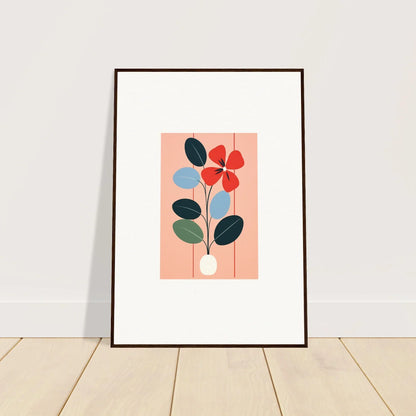 Framed wall art featuring Flora Imbibed minimalist floral illustration in a vase