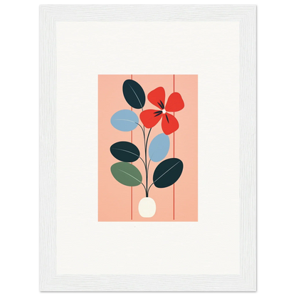 Stylized flower illustration for room decor, part of Flora Imbibed framed wall art