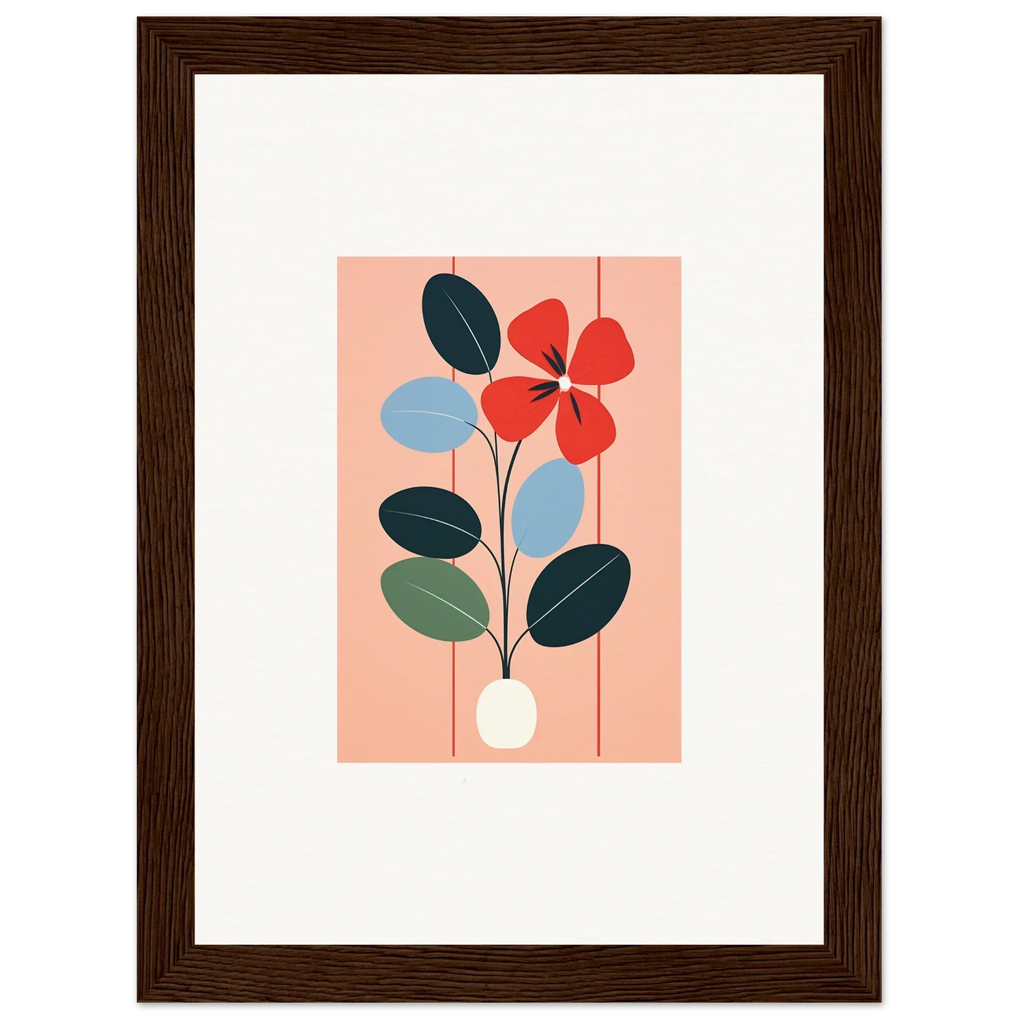 Stylized floral illustration for room decor, part of Painterly Flora Imbibed collection