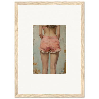 Framed canvas print of person in pink shorts for Blossom Elation room decoration