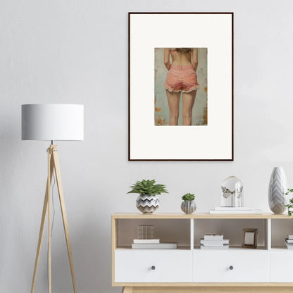 Framed canvas print of a person in pink shorts perfect for Blossom Elation room decoration