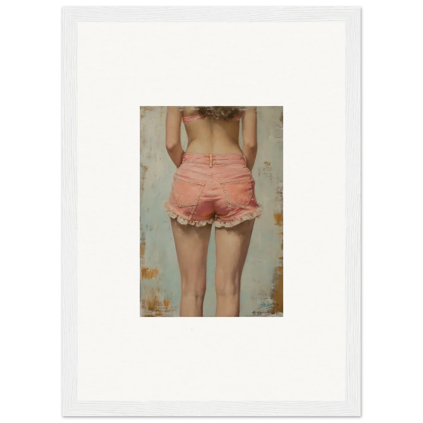 Pair of frayed pink denim shorts, perfect for styling with Blossom Elation decor