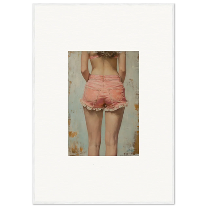 Painting of a person in pink shorts, perfect for Blossom Elation room decoration