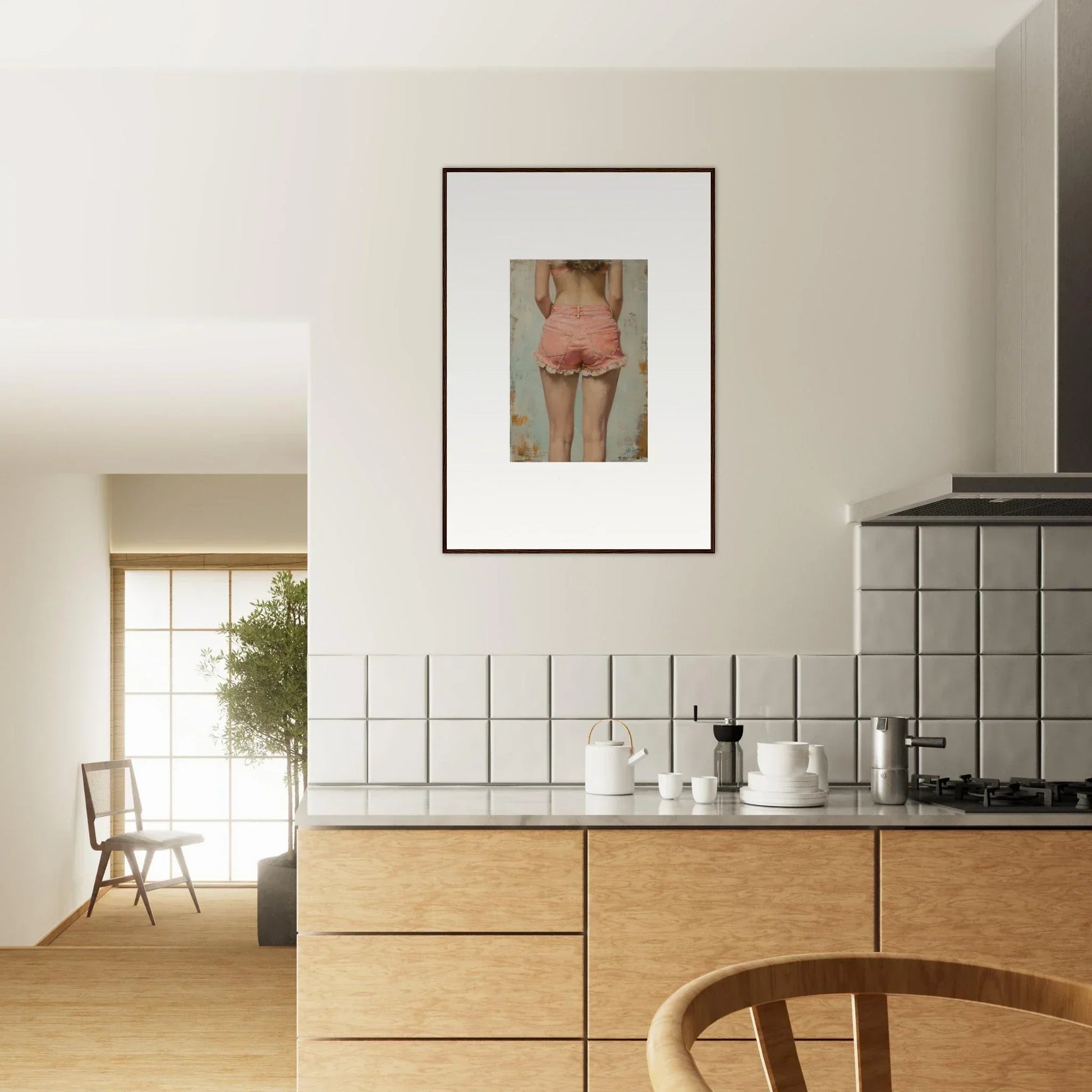 Close-up canvas print of a person’s lower back, perfect for blossom elation room decoration