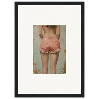 Framed canvas print of legs in pink shorts for a fresh Blossom Elation room decoration