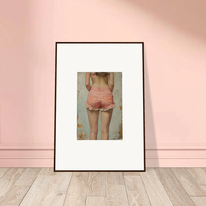 Framed canvas print of blossom elation featuring pink shorts, perfect for room decoration