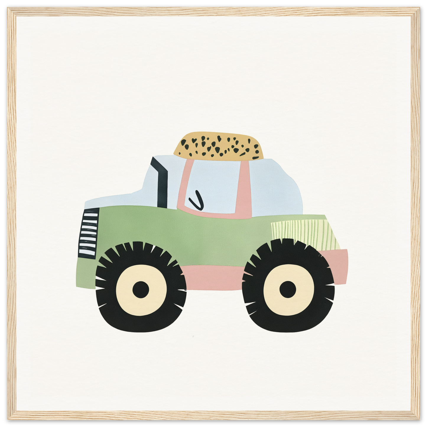 Pastel Journey Dance features a pastel-colored tractor with spotted cargo atop