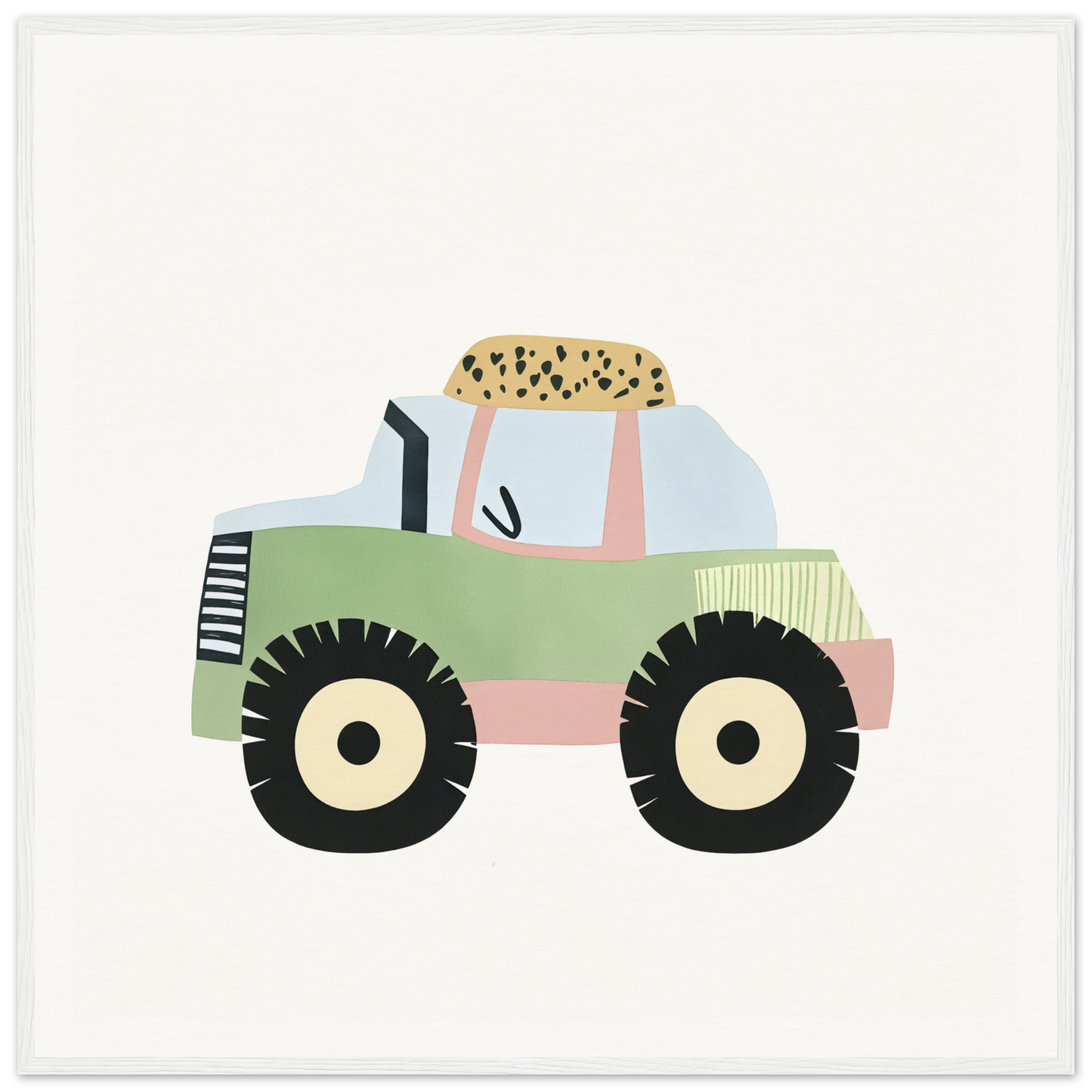 Cute pastel-colored tractor with round wheels for Pastel Journey Dance product