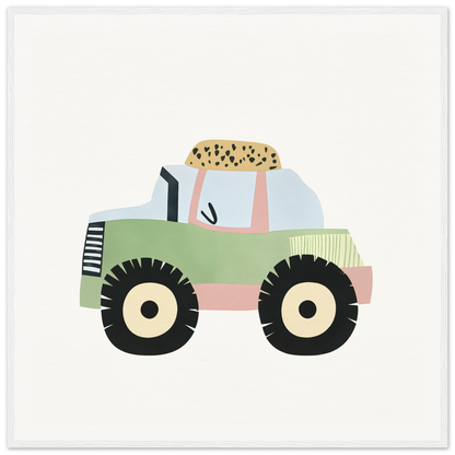 Cute pastel-colored tractor with round wheels for Pastel Journey Dance product