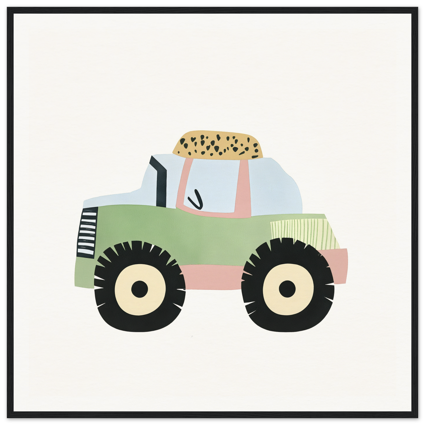 Mint green tractor with pink accents and spotted cargo in Pastel Journey Dance