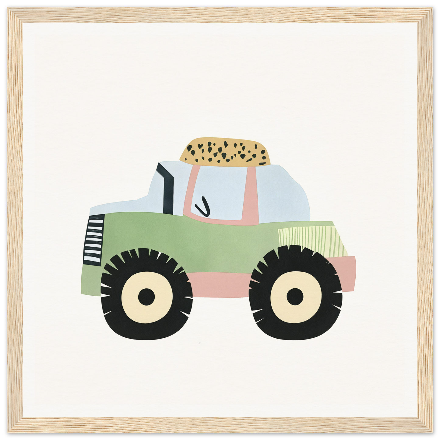 Pastel-colored tractor with black wheels in Pastel Journey Dance theme