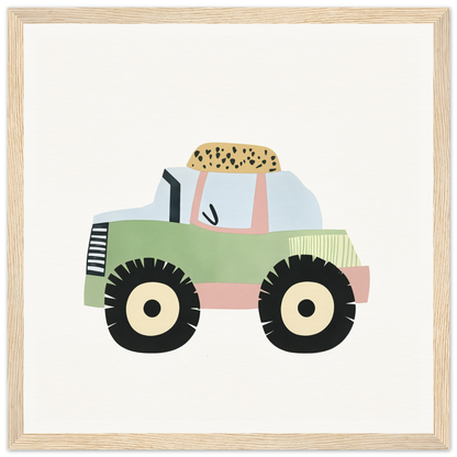 Pastel-colored tractor with black wheels in Pastel Journey Dance theme