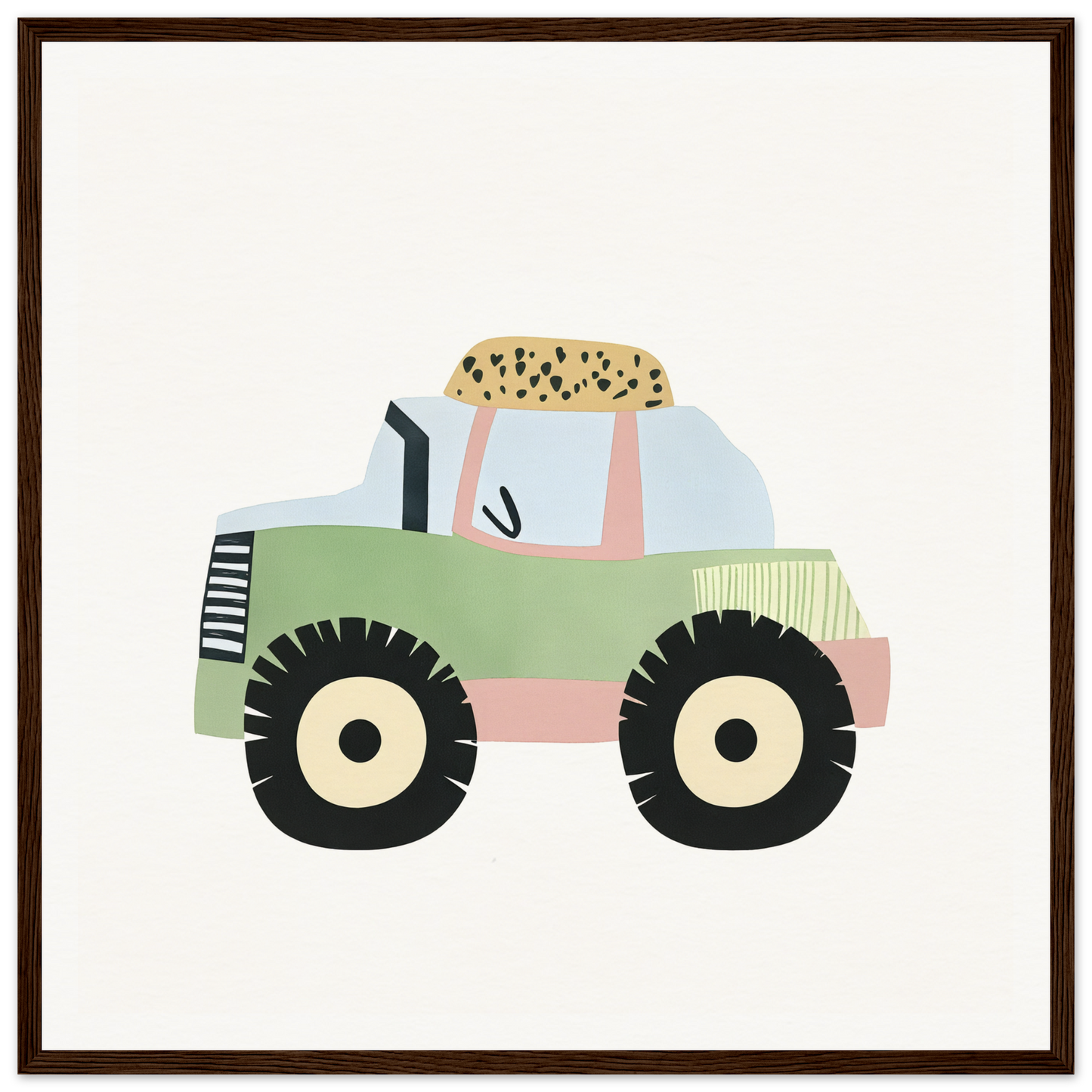 Pastel-colored tractor with spotted cargo in Pastel Journey Dance product display