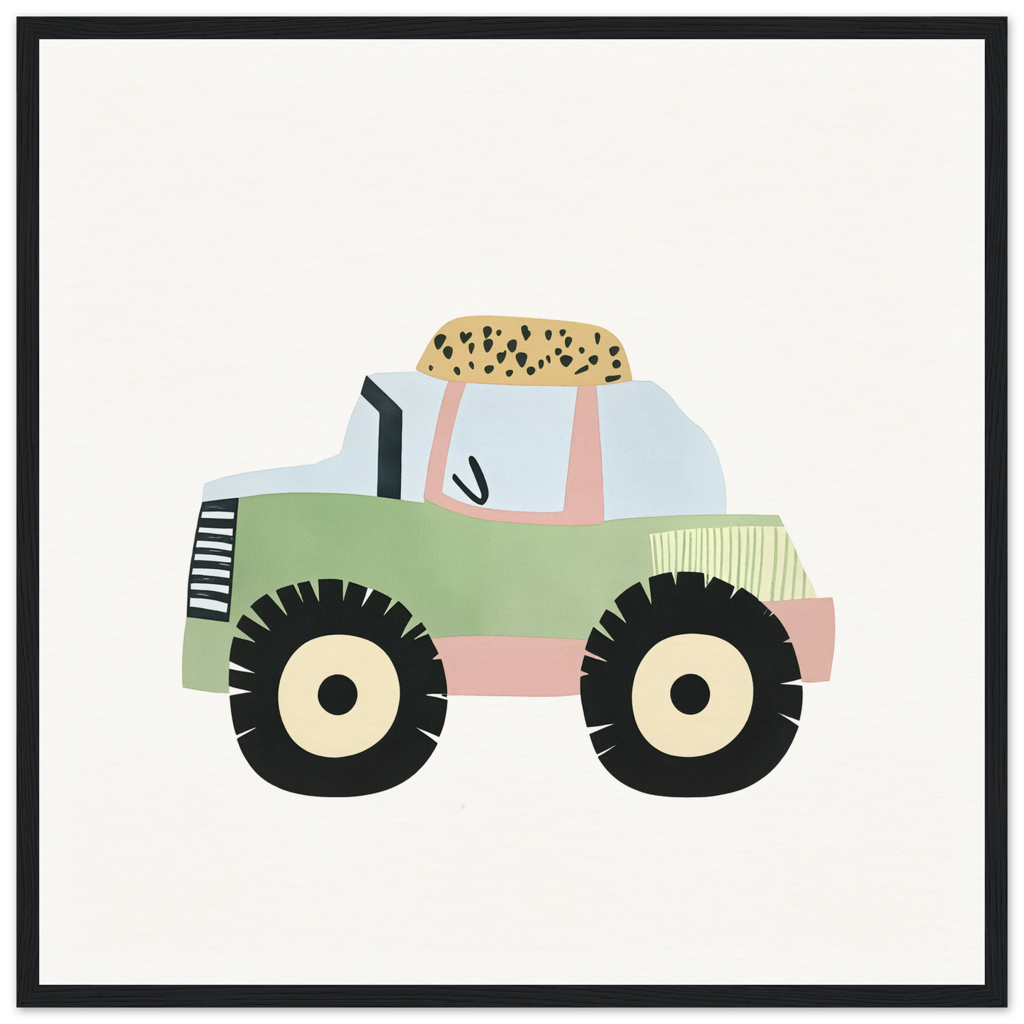 Mint green tractor with pink accents and spotted cargo for Pastel Journey Dance