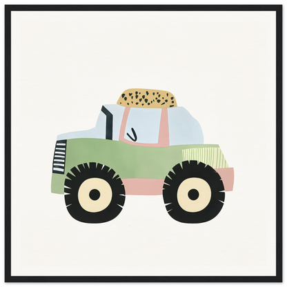 Mint green tractor with pink accents and spotted cargo for Pastel Journey Dance