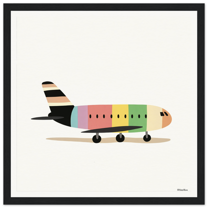 Colorful cartoon airplane with pastel stripes for Pastel Piloting Dreamscape product