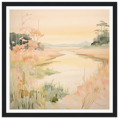 Watercolor painting of a misty coastal marsh from Pastel Reverie’s Embrace special edition art™