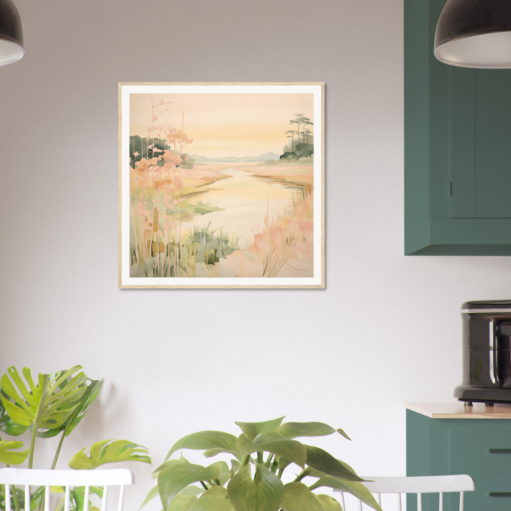 Framed canvas of Pastel Reverie’s Embrace, a special edition art™ coastal landscape