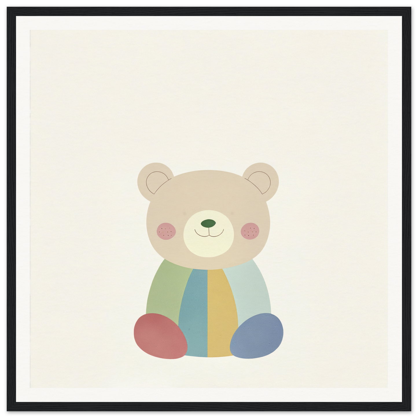 Cute cartoon teddy bear with colorful stripes from Patchwork Smile Tales collection