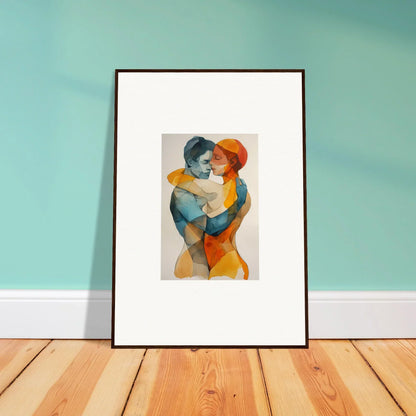 Colorful canvas print of fused constellaciones showing an abstract embrace for room decoration