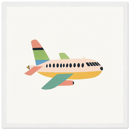 Cartoon-style passenger airplane in pastel colors for Peach Pursuits Soar product