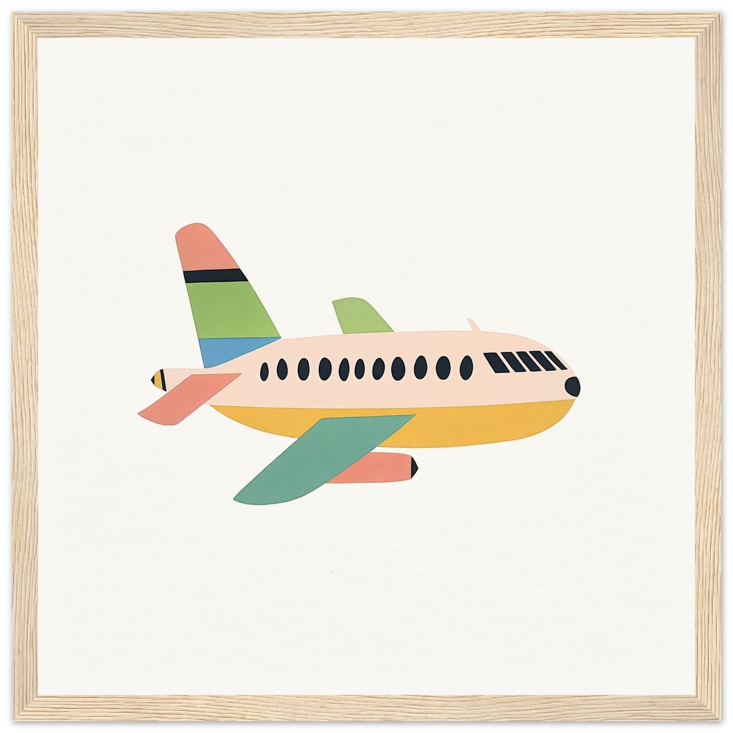 Colorful cartoon airplane with pastel accents from Peach Pursuits Soar collection